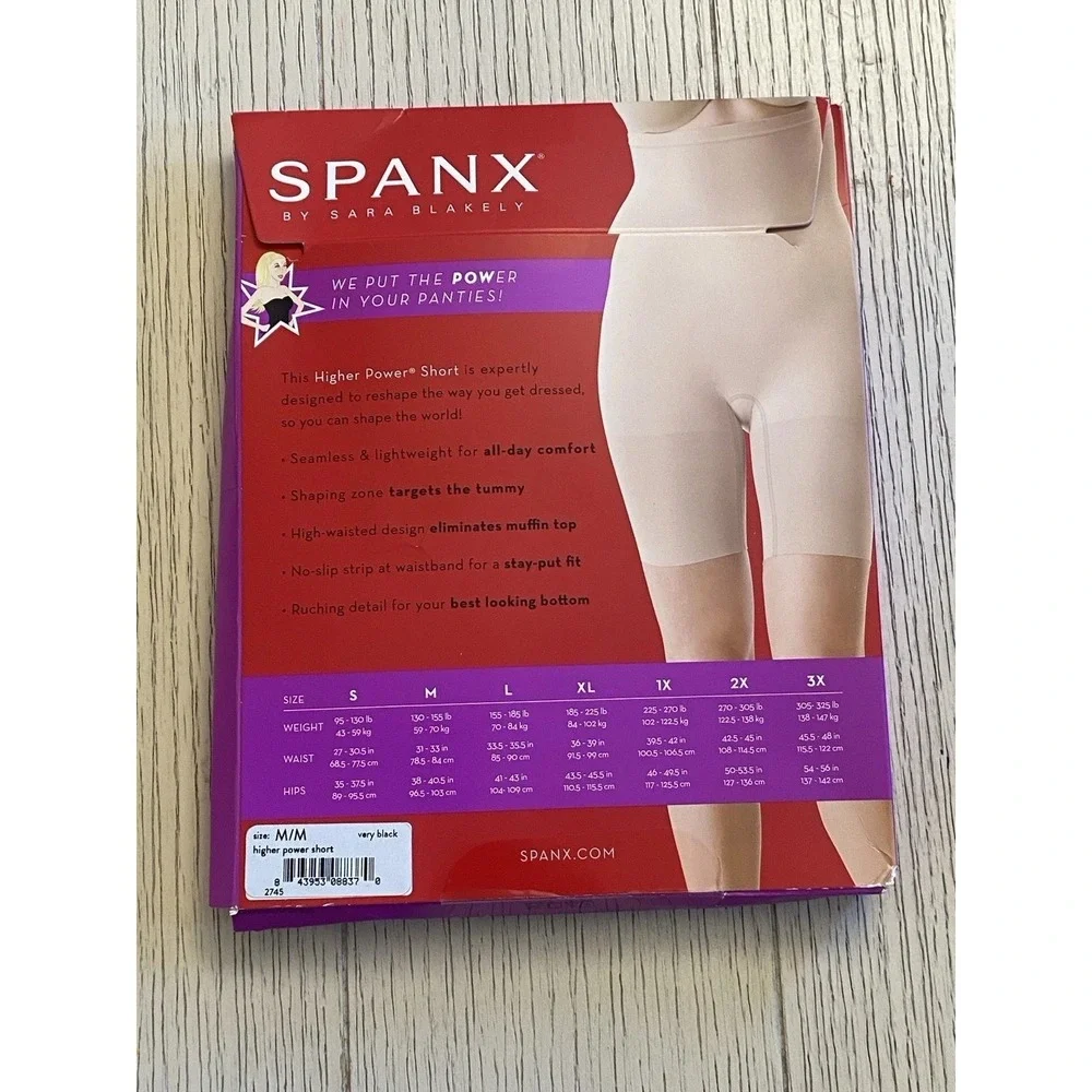 Spanx NWT Higher Power Shorts Shapewear Black Medium